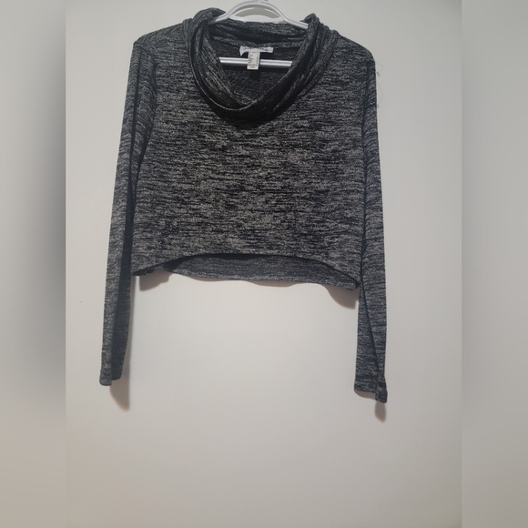 Joseph Ribkoff Women's Crop Long Sleeve Top Cowl Neck Space Dye Shirt Size 8 - Picture 1 of 3